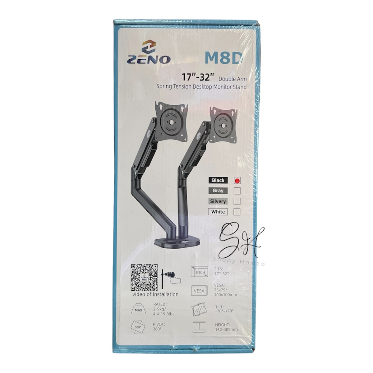 ZENO M8D Support Double Écran à Ressort à Gaz 17'-32'